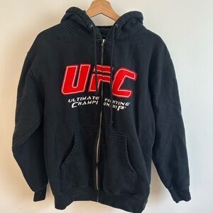 UFC Black Hoodie with White Logo Tag